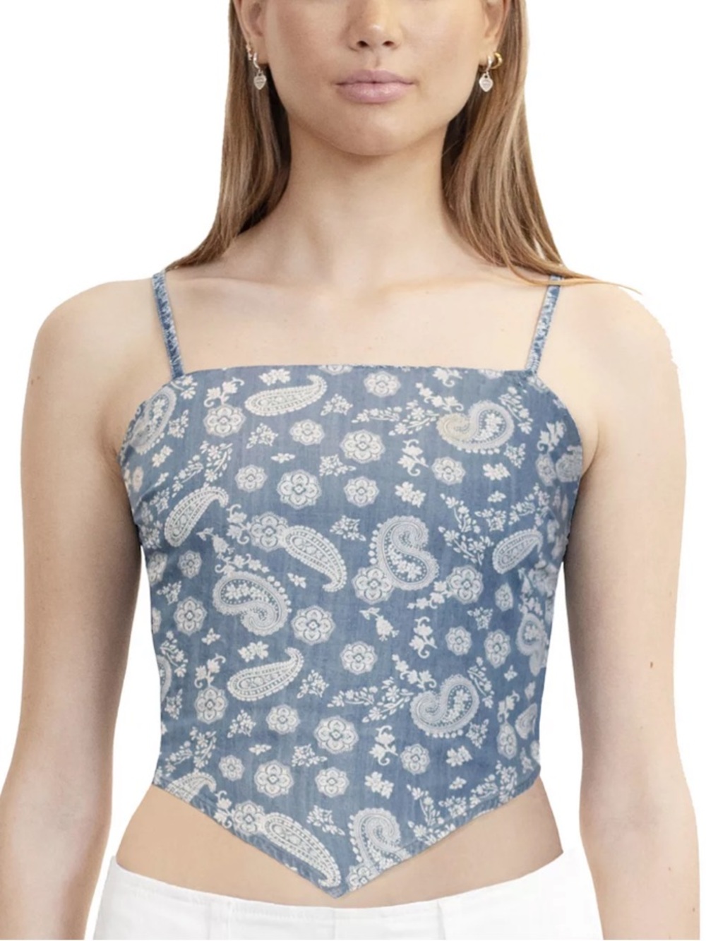 MADDEN GIRL Smock Tie-Back Scarf Hem Top